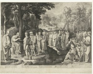 John the Baptist Preaching to the Multitude by Nicolaes de Bruyn
