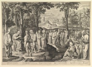 John the Baptist Preaching in the Desert by Nicolaes de Bruyn