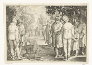 Joseph Sold by His Brothers to Merchants at the Well (Story of Joseph) by Nicolaes de Bruyn