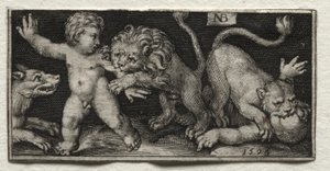 Lions Attacking Children by Nicolaes de Bruyn