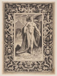 Lucretia, plate one from The Nine Worthies by Nicolaes de Bruyn