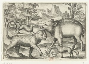 Leopard, Wild Boar and Two Dogs (series title) Animalivm qvadrvpedvm (series title) Animals in Landscapes