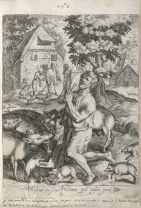 The Prodigal Son Among The Swine, Plate 5 from The Story of the Prodigal Son