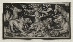 Two-headed Frog Surrounded by Animals