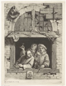Three Smokers in a Window by Nicolaes van Haeften