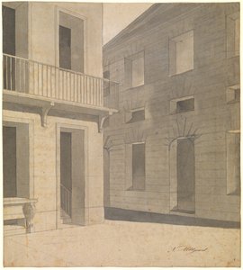 Ancient Street Scene. Presumably a Preliminary Work for the Terence Picture with the Listening Chremes by Nicolai Abildgaard