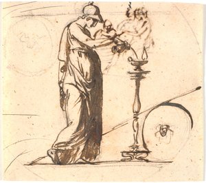 Athena Pours Oil on a Lamp by Nicolai Abildgaard