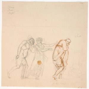 Davus Mysis and Chremes. Study for the painting Chremes listening to (maid) Mysis