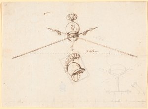 Decorative Draft. A Helmet and Two Crossed Spears, etc.