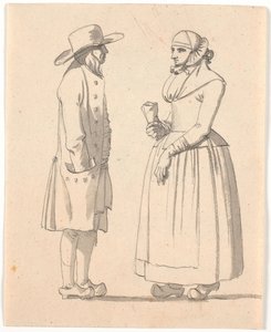 A Peasant Man and Woman Standing Opposite Each Other by Nicolai Abildgaard