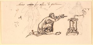 An Old Man Kneeling Before an Altar by Nicolai Abildgaard