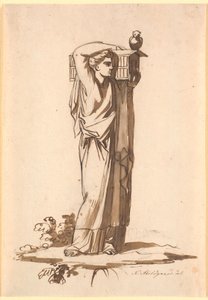 A Female Figure Carrying an Ark on Her Left Shoulder by Nicolai Abildgaard