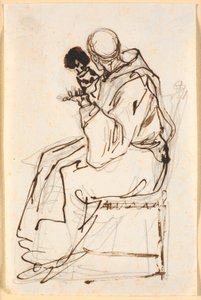 A Seated Monk in Profile to the Left by Nicolai Abildgaard