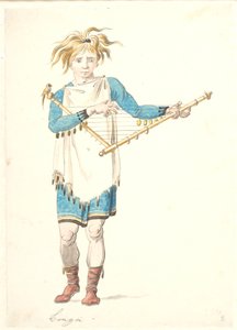 A Young Man with a String Instrument in Hand by Nicolai Abildgaard