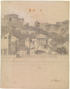 Landscape with Antique Buildings. Decoration Draft by Nicolai Abildgaard