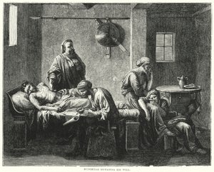 Eudemidas Dictating His Will (engraving) by Nicolas (after) Poussin