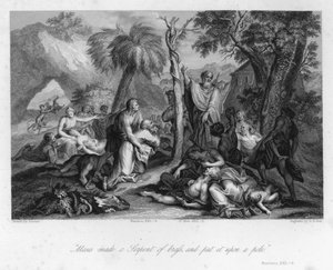 Raising up the brazen Serpent, Numbers XXI, 9 (engraving)