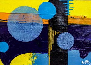 Abstract Circles Blue Yellow by Nicolas Alsterdal