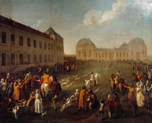 Hallali of the Deer in the Great Stables of Chantilly by Nicolas Anne Dubois