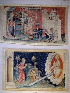 Hanging of Revelation (1373-1383), n. 72: Satan besieges the City. n. 74: Saint John before Christ. Tapestry by Nicolas Bataille (1330-1405) by Nicolas Bataille