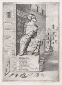 Speculum Romanae Magnificentiae: Statue of Pasquin in the House of Cardinal Ursino, 16th Century by Nicolas Beatrizet