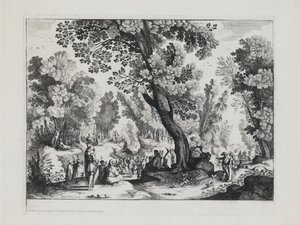 A Wooded Landscape with the Sermon of St. John the Baptist by Nicolas Cochin
