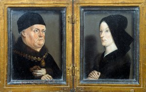 Diptych of the Matheron: Portraits of Rene, Duke of Anjou, and His Wife Jeanne de Laval