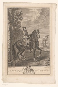 Equestrian Portrait of Paul de Beauvilliers (M. le Marquis de Beauvilliers) by Nicolas Gabriel Dupuis