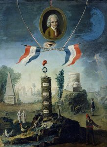 An Allegory of the Revolution with a portrait medallion of Jean-Jacques Rousseau