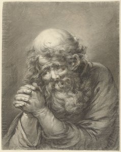 Old Man with Beard and Folded Hands by Nicolas Joseph Delin
