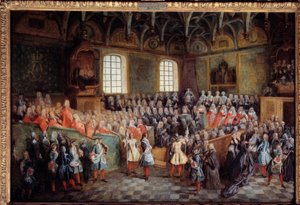 Lit of Justice held by the majority of King Louis XV in the Grand Chamber of the Parliament of Paris on February 22 by Nicolas Lancret