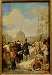Study for Napoleon III Visiting the Works at the Louvre, 1854