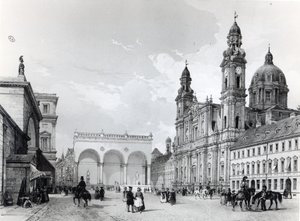 Royal Palace, Hall of Marshals and Church of the Theatines in Munich