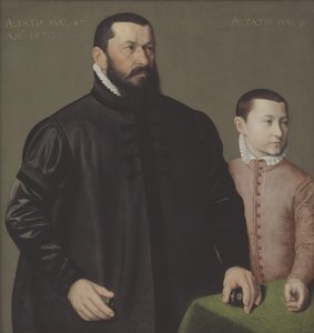 Portrait of the Nuremberg Goldsmith Hans Lencker and His 9-Year-Old Son Elisius the Younger