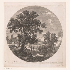 Landscape with Tree and Walkers