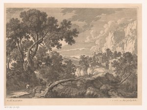 Landscape with Kneeling Figure by a Donkey