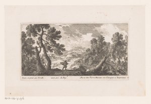 Landscape with Man with Billowing Cloak
