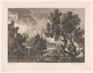 Rocky Landscape with Trees by Water by Nicolas Perelle