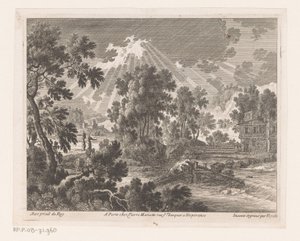 Sunny Landscape with House by River