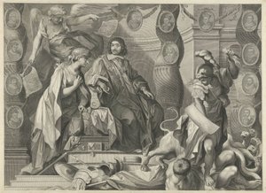 Promotional Print of Aegidius Le Maistre (1663), Upper Part by Nicolas Pitau (I)