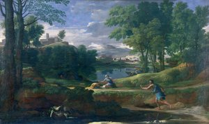 Landscape with a Man killed by a Snake by Nicolas Poussin