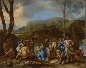 Saint John Baptizing in the River Jordan by Nicolas Poussin