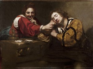 Sleeper Awakened by a Young Woman with a Lit Wick by Nicolas Regnier