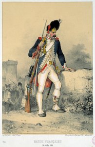 Member of the French guard (14 July 1789). Engraving by Nicolas Toussaint Charlet