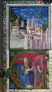 Saint Augustine Writing. Miniature by Nicolo Polani Taken from 