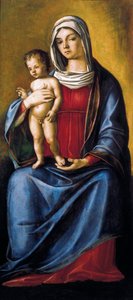 Madonna and Child, Central Panel of Triptych with Madonna and Child, St. Albert and St. Sebastian