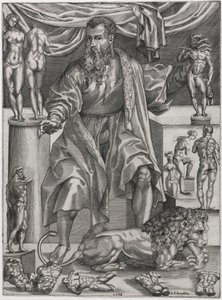 Portrait of Baccio Bandinelli with Lion by Nicolo della Casa