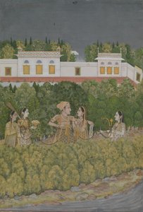 Prince and Ladies in a Garden by Nidha Mal