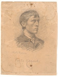 Portrait of the Painter Frits Kraul (1862-1935) in 3/4 Profile by Niels Jakob Jakobsen Bjerre