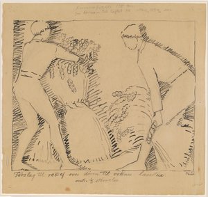 Two Men with Sheaves of Corn by Niels Larsen Stevns